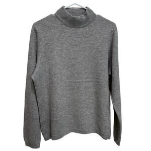 100% Cashmere Women's Grey Mock Turtleneck Long-Sleeve Sweater Charter Club -XL